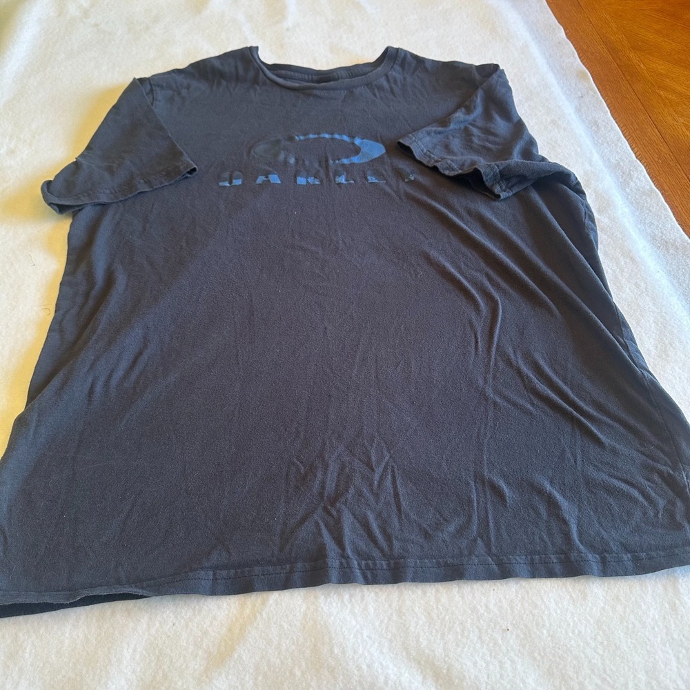 Oakley Graphic Logo T Shirt Mens XL Navy Blue Regular Fit Tee Skater Y2K Vintage